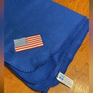 US Flag Blanket US Flag Embroidered Throw Cystic Fibrosis Foundation USA Throw